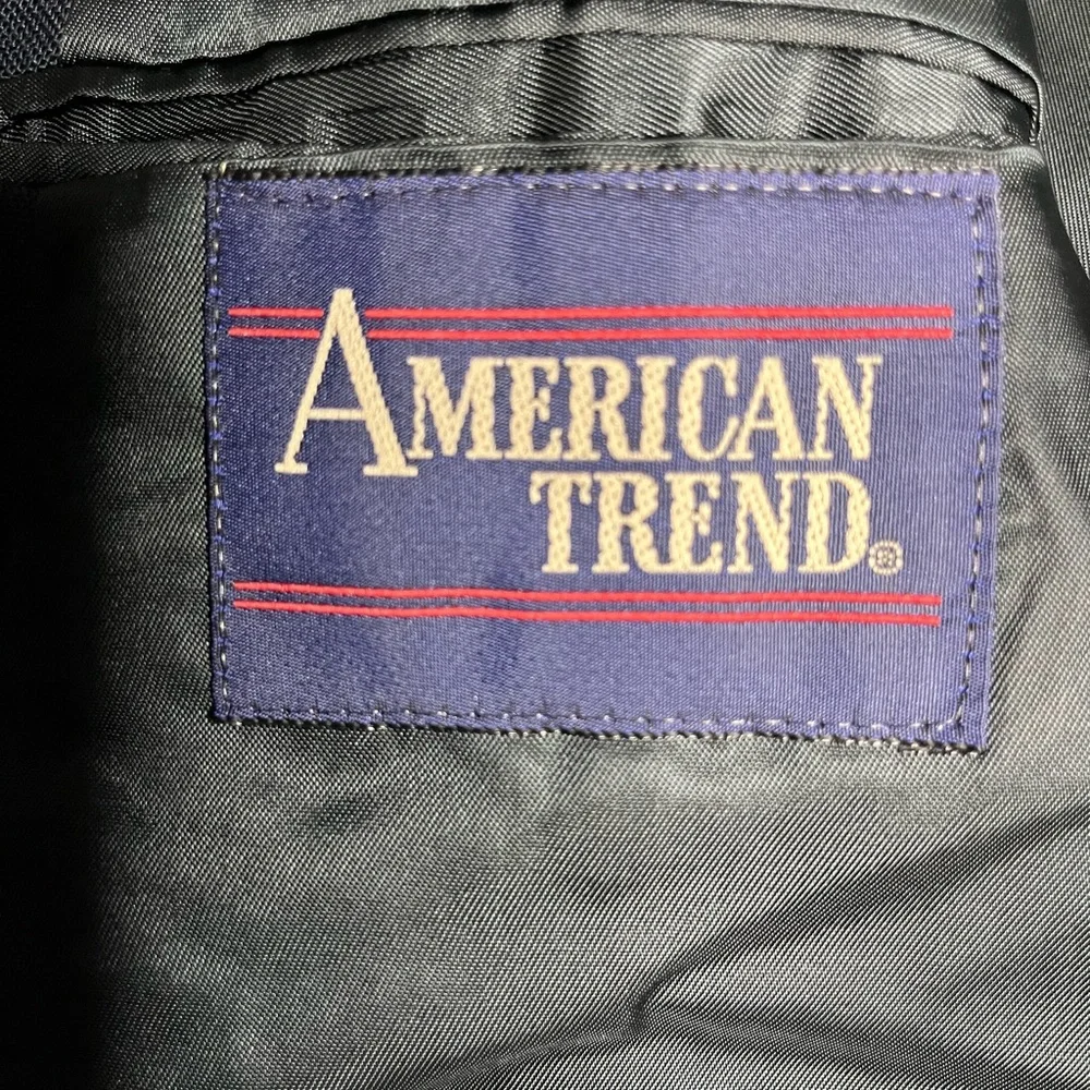 American Trend Blazer Mens 43 Dark Blue Sport Coat Jacket Made in USA‎